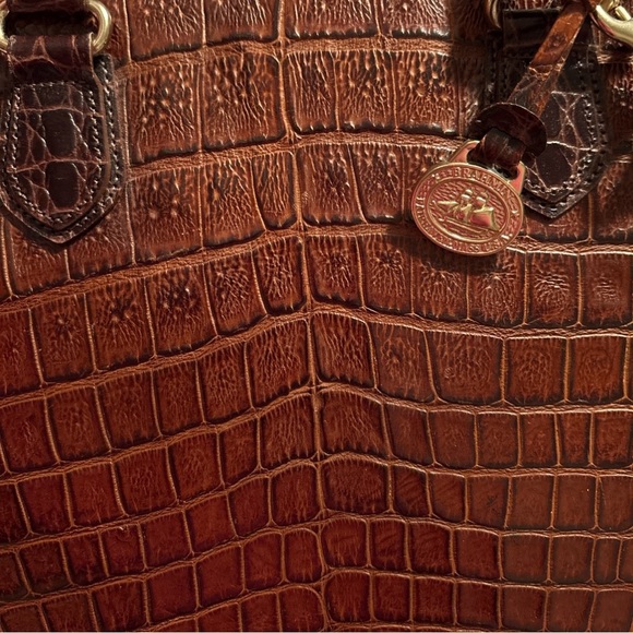 Brahmin Pecan Satchel Crossbody in Crocodile Embossed Leather Honors Collection - Picture 10 of 11
